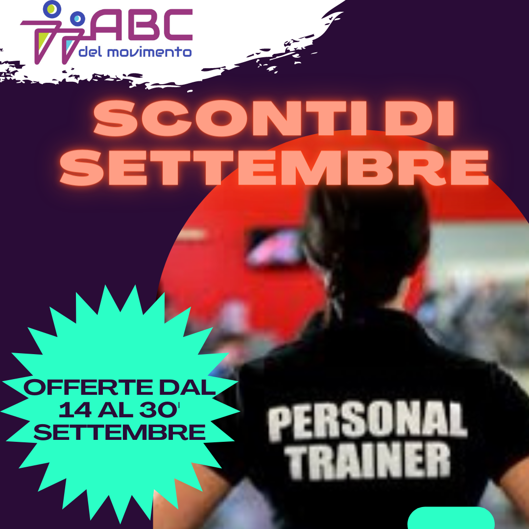 Sconti per lezioni PT dal 14 al 30 settembre 2020